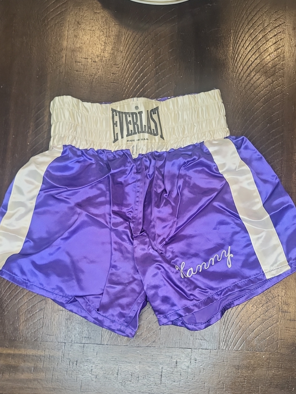 Vintage Everlast 1980s Purple/White Boxing Trunks Size Small *Personalized*